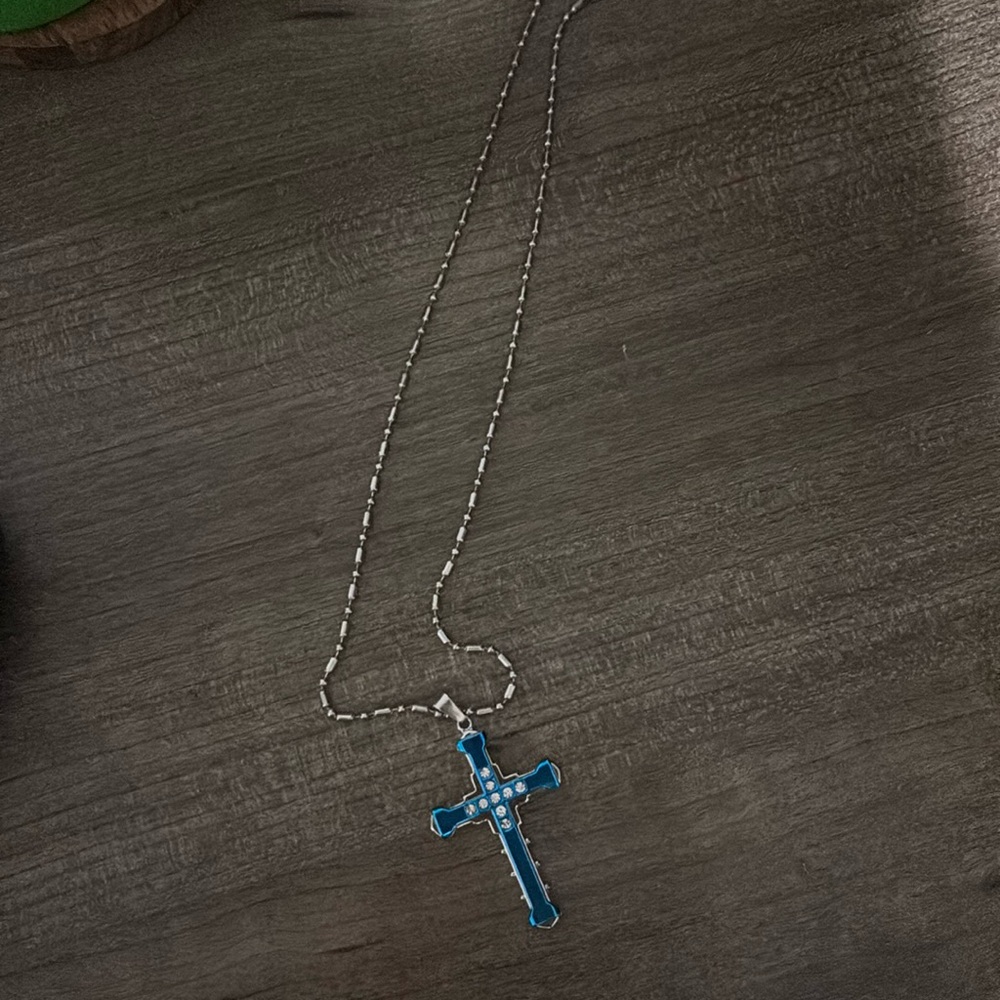 Blue Cross Necklace